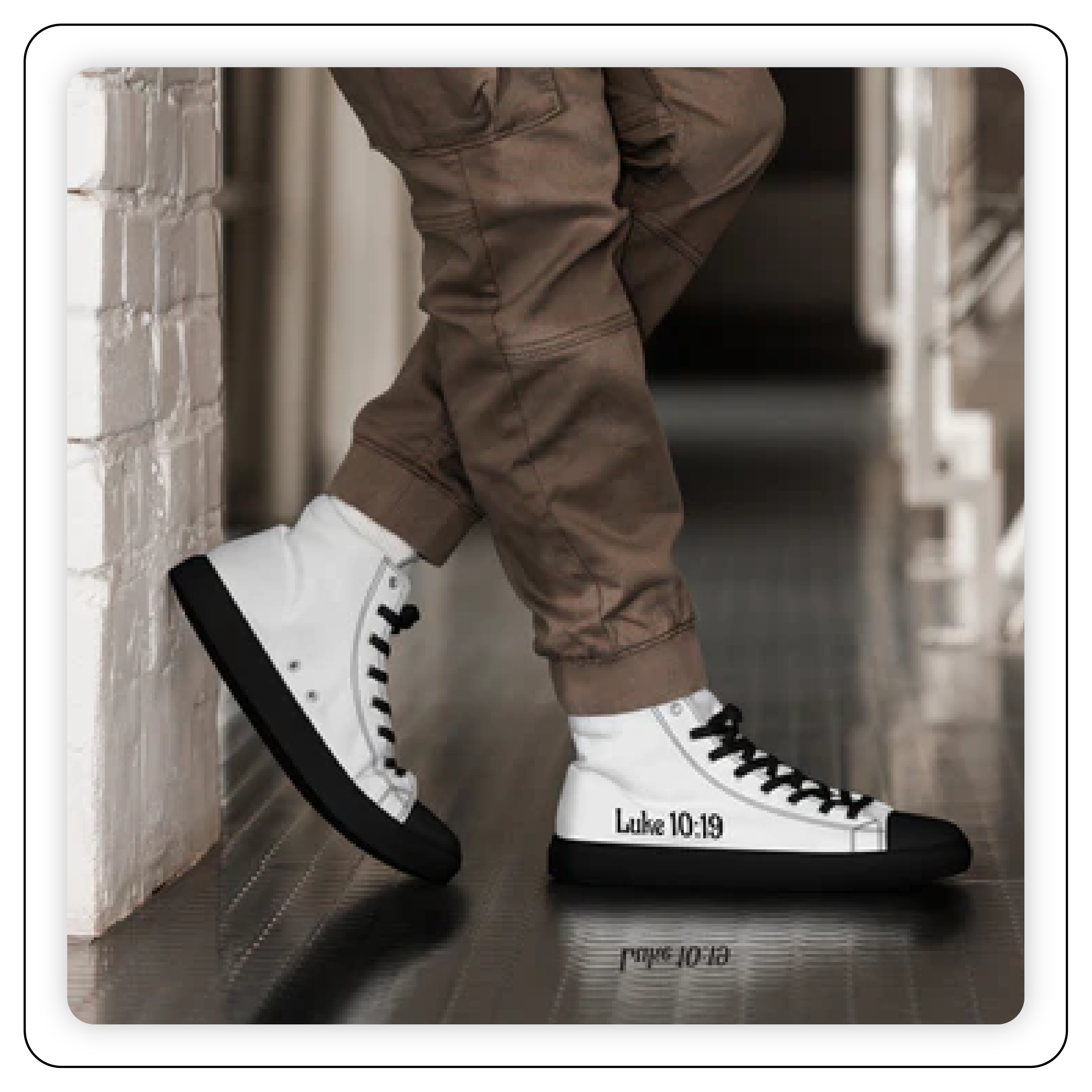 Luke 10:19 Men’s High-Top Canvas Shoes | Faith Statement Sneakers